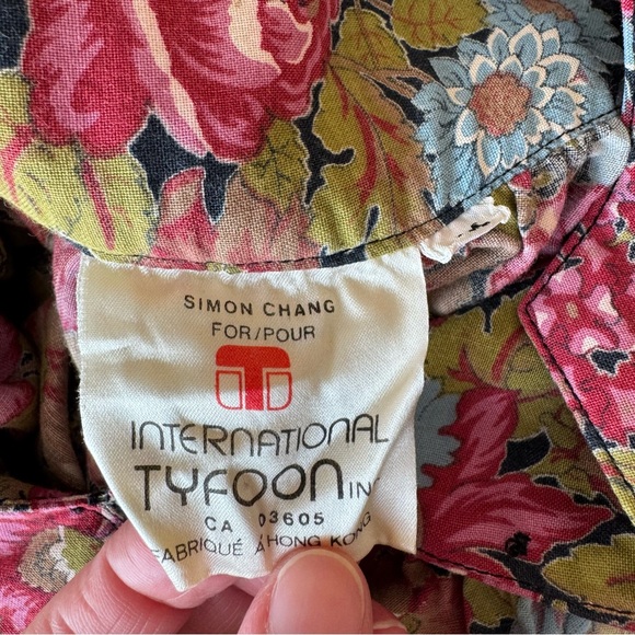 Vintage 70s Simon Chang for International Tyfoon Floral Mini Dress Tunic Size M - Picture 4 of 9